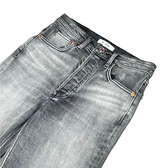NWOT women’s RE/DONE rigid stove pipe high rise in silver fade jeans size 26 - Picture 3 of 7